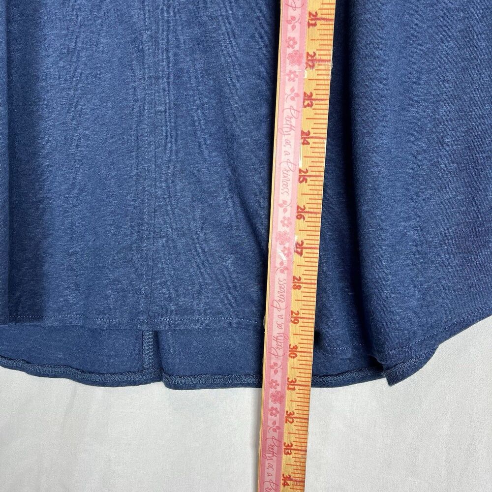 Tahari Womens Plus Size Blue V Neck Top Linen Lyocell Relaxed Fit - Picture 10 of 11